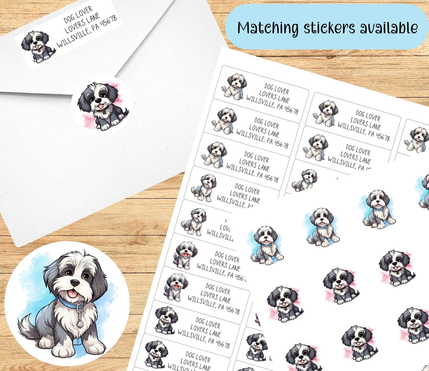 Havanese lovers return address label - stickers for envelope addressing - Havanese mom gift - snail mail labels - dog address labels - The Pawprint Paperie