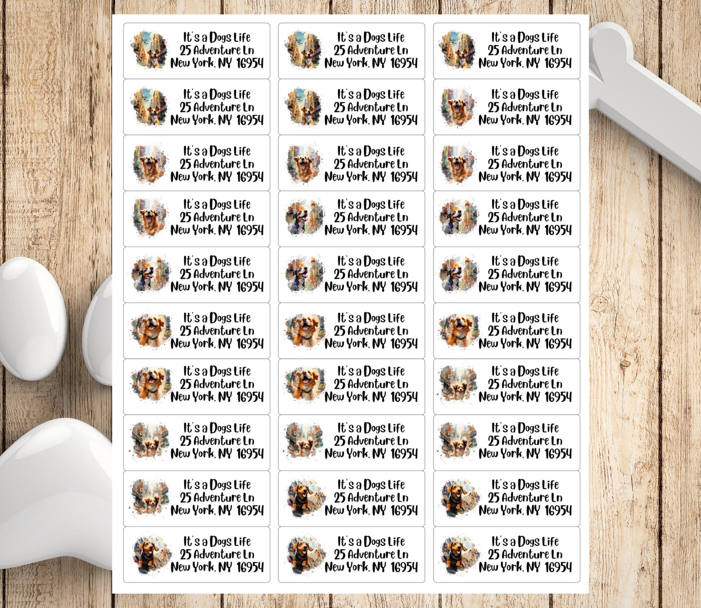 Cute Happy Dog return address labels, Envelope Addressing Supplies, Custom stickers for mailing, Dog mom gift, Stationery set - The Pawprint Paperie
