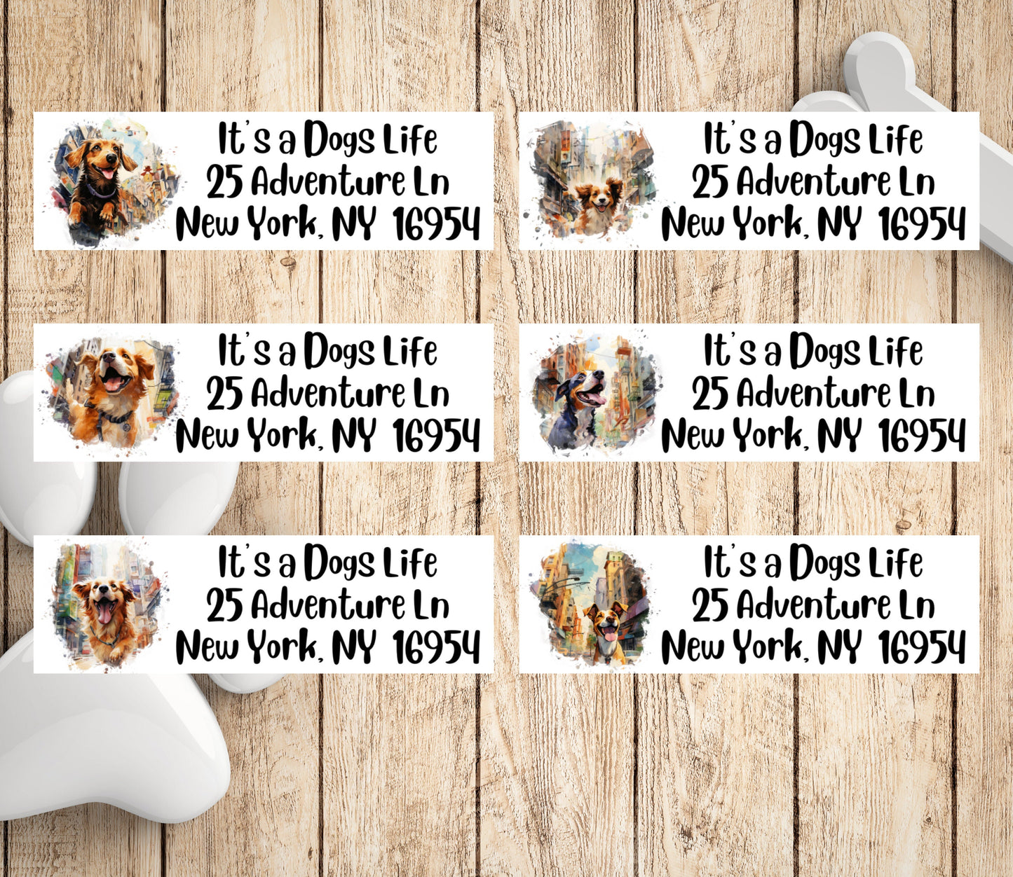 Cute Happy Dog return address labels, Envelope Addressing Supplies, Custom stickers for mailing, Dog mom gift, Stationery set - The Pawprint Paperie
