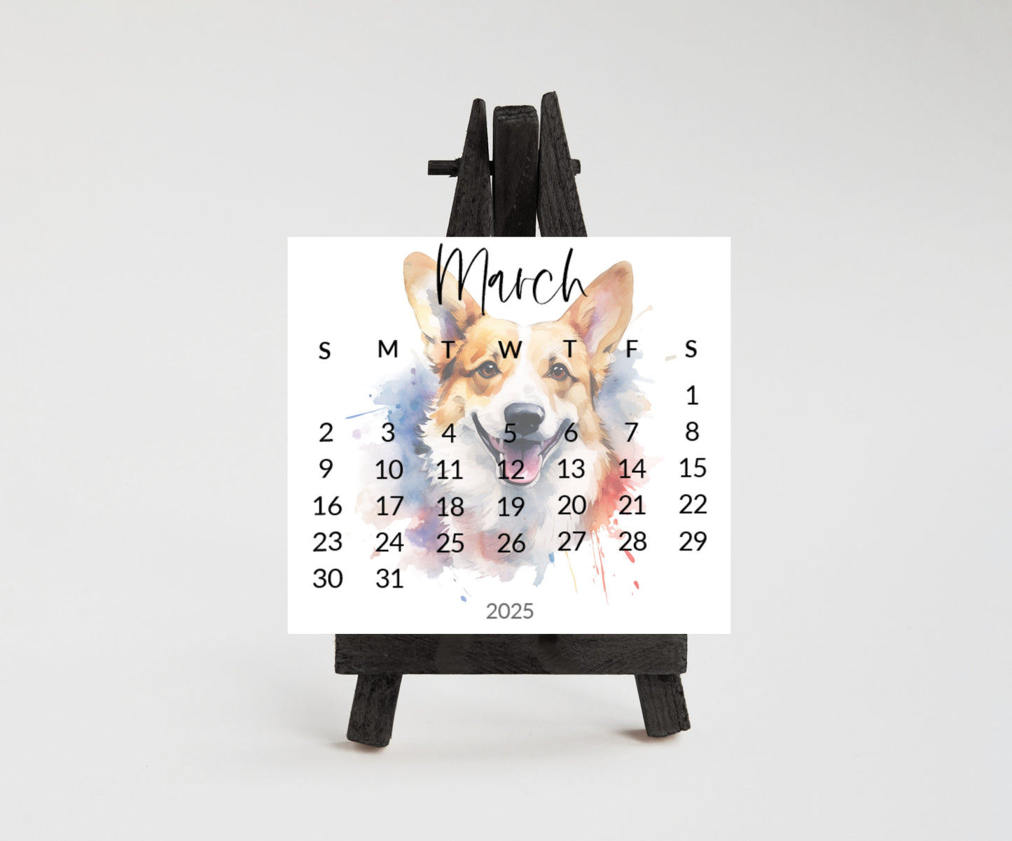 2026 Corgi Small Desk Calendar: Cute Dog Lover Gift - The Pawprint Paperie