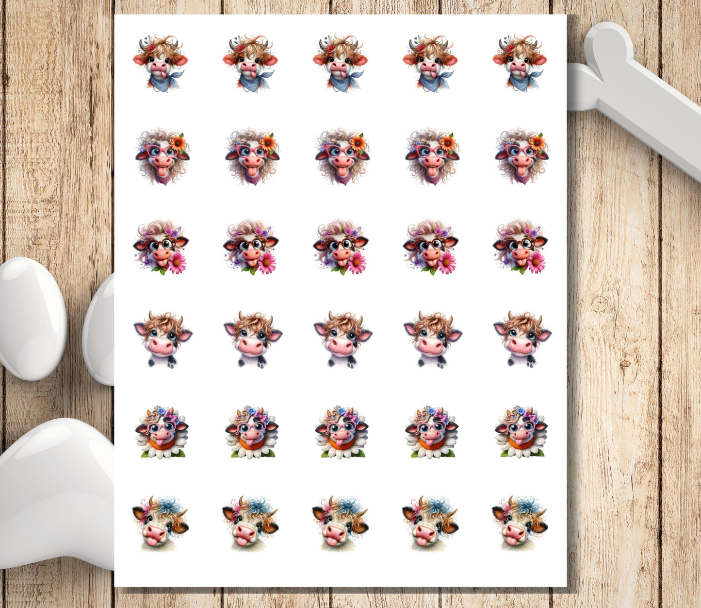 Funny Cow Return Address Label, Custom Mailing Labels Personalized, FREE Matching Letter Seal Sticker, Silly Dairy Farm Animals, Cow Lovers - The Pawprint Paperie