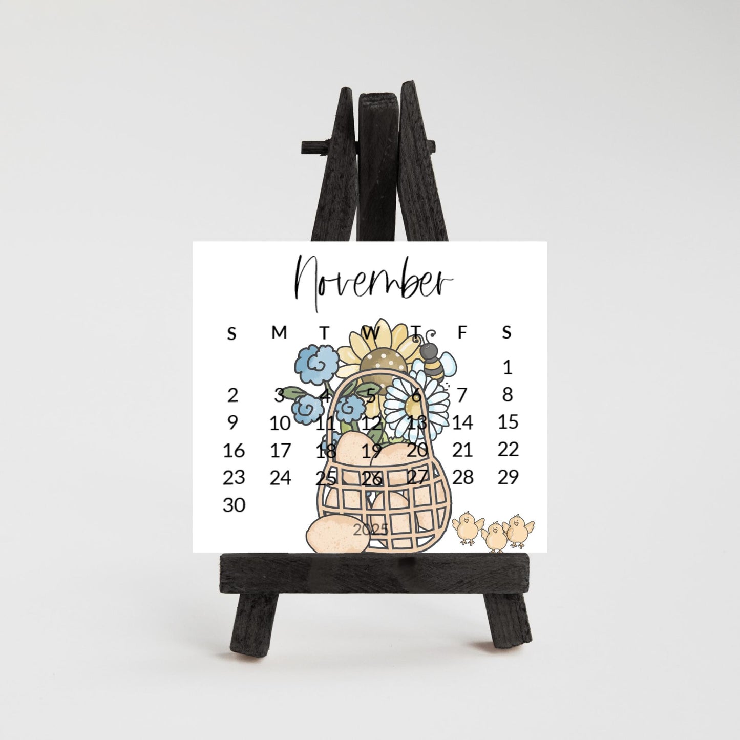 2026 Country Chicken mini calendar- Adorable hens and chicks- Home office decor - small desk calendar - crazy chicken lady gift - Farmcore - The Pawprint Paperie