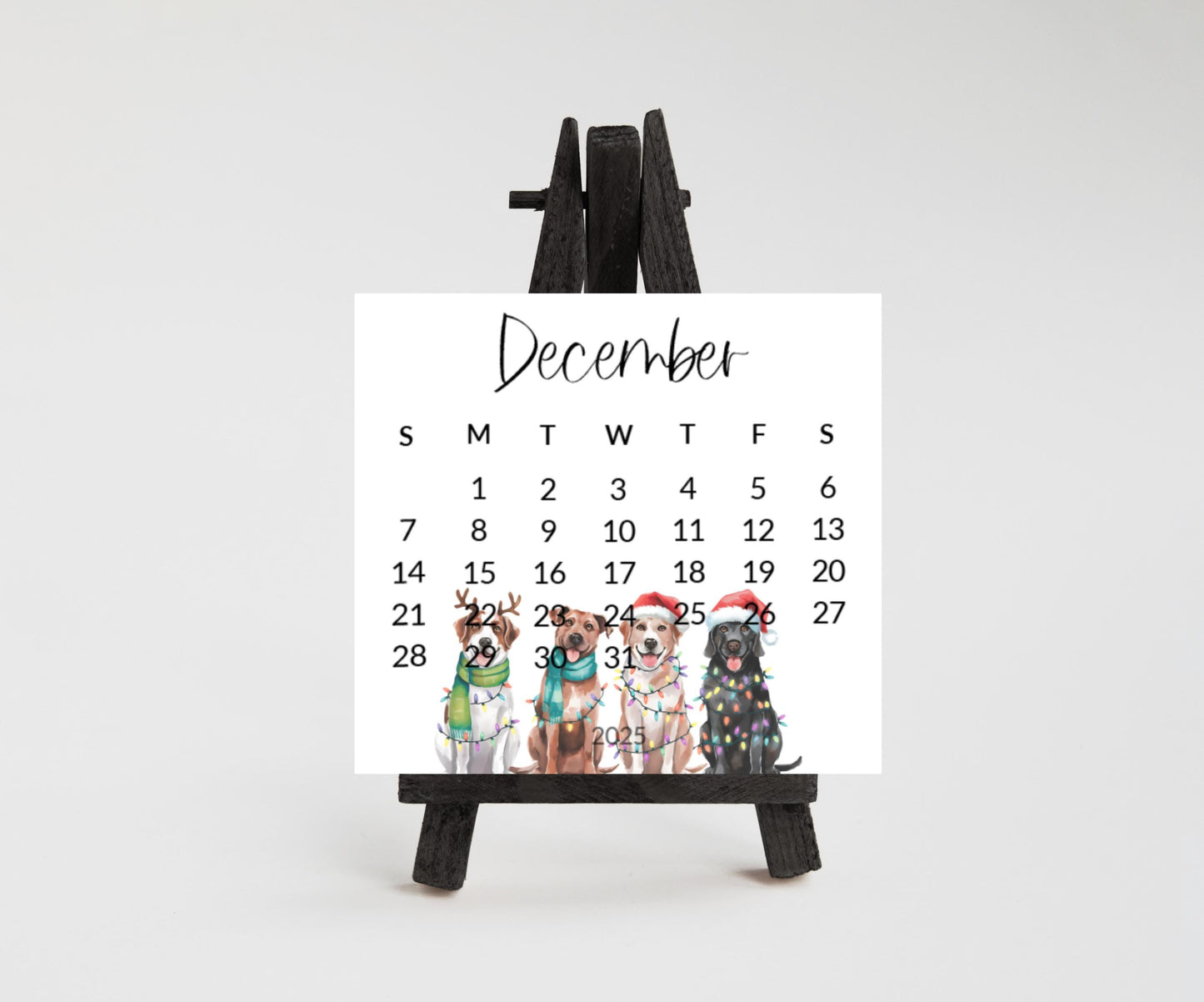 2026 Labrador Retriever small desk mini calendar - Standing desk dog calendar for desktop/tabletop - Birthday gift for the Lab mom or dad - The Pawprint Paperie