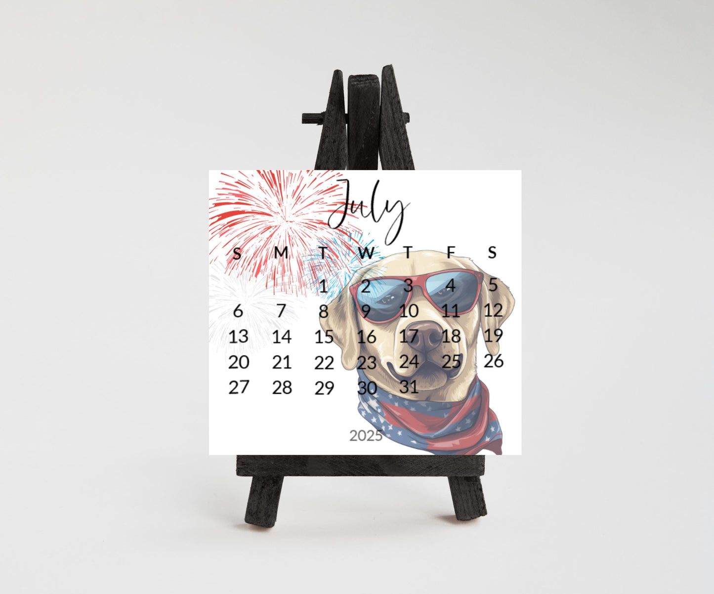 2026 Labrador Retriever small desk mini calendar - Standing desk dog calendar for desktop/tabletop - Birthday gift for the Lab mom or dad - The Pawprint Paperie