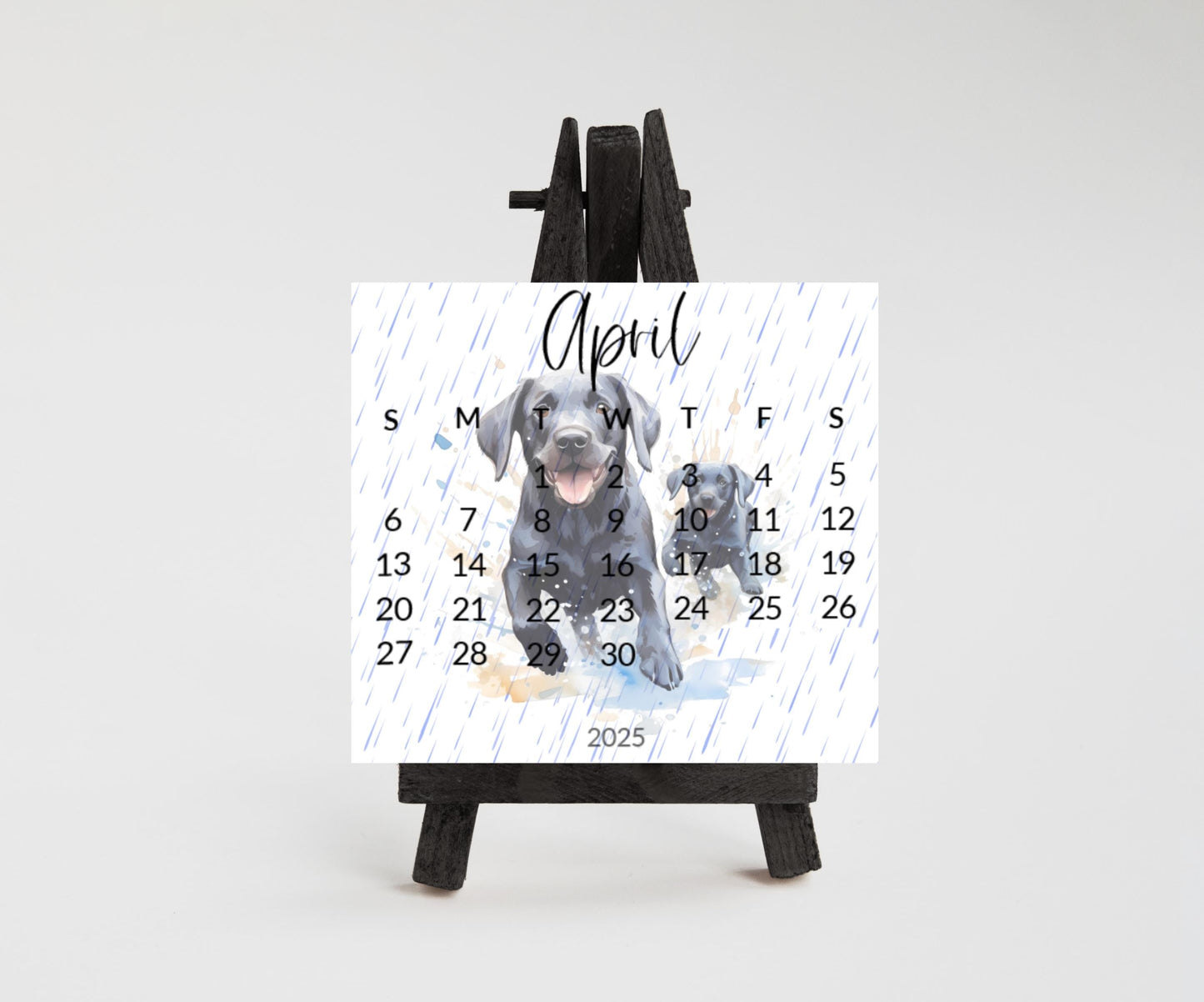 2026 Labrador Retriever small desk mini calendar - Standing desk dog calendar for desktop/tabletop - Birthday gift for the Lab mom or dad - The Pawprint Paperie
