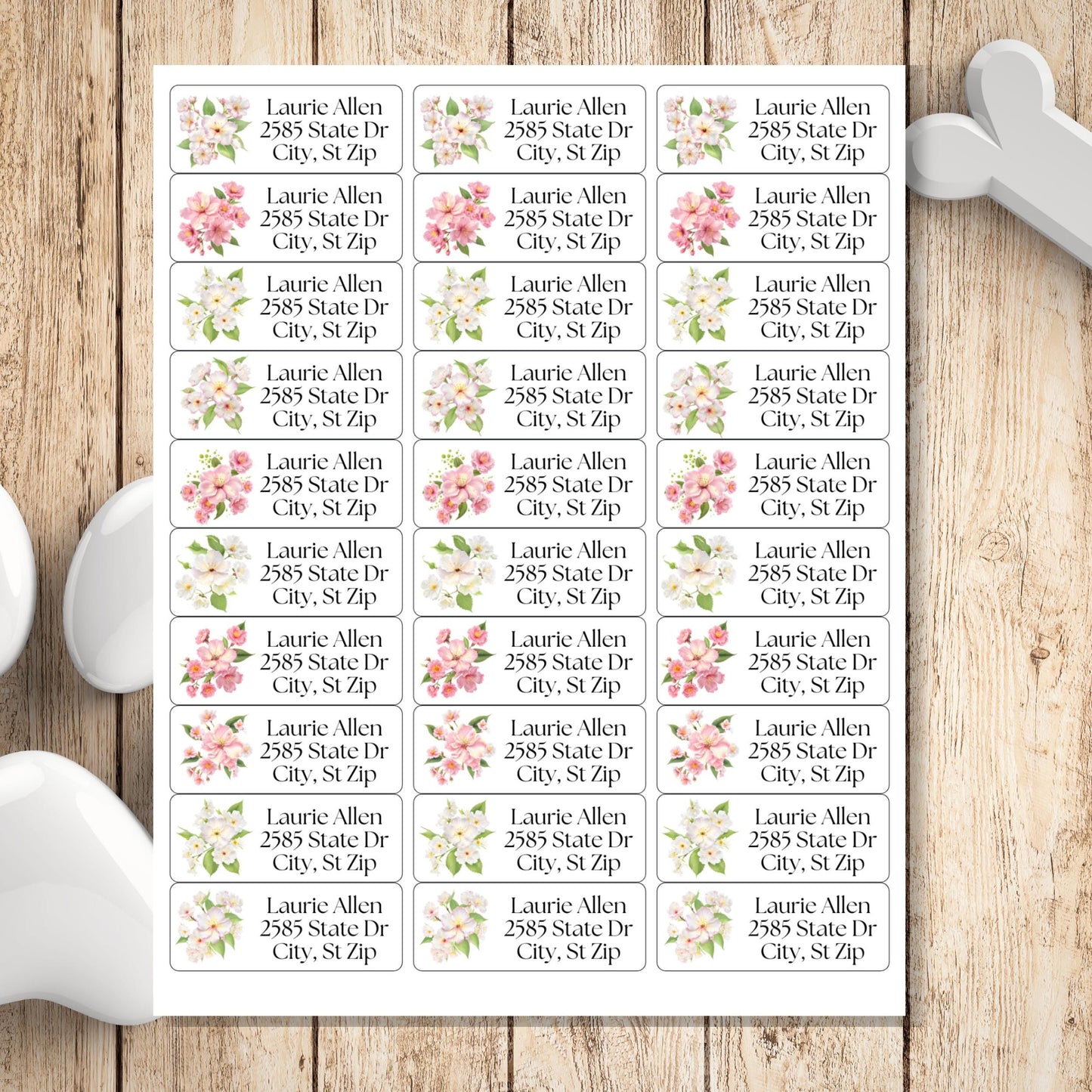 Cherry Blossom Return Address Labels, FREE Envelope Seal Stickers, Custom Pink Labels, Floral Happy Mail sheet, Snail Mail Gift, Pen Pal - The Pawprint Paperie