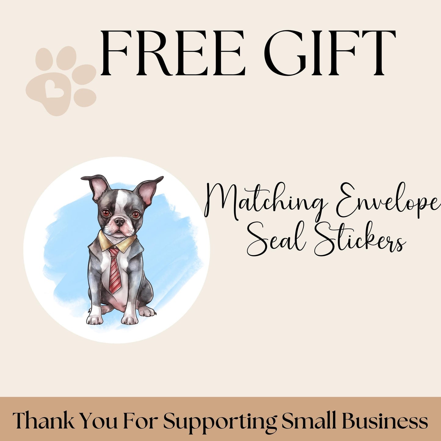 Boston Terrier Return Address Labels with FREE Envelope Seal Stickers β Cute Dog Lover Mailing Stickers - The Pawprint Paperie