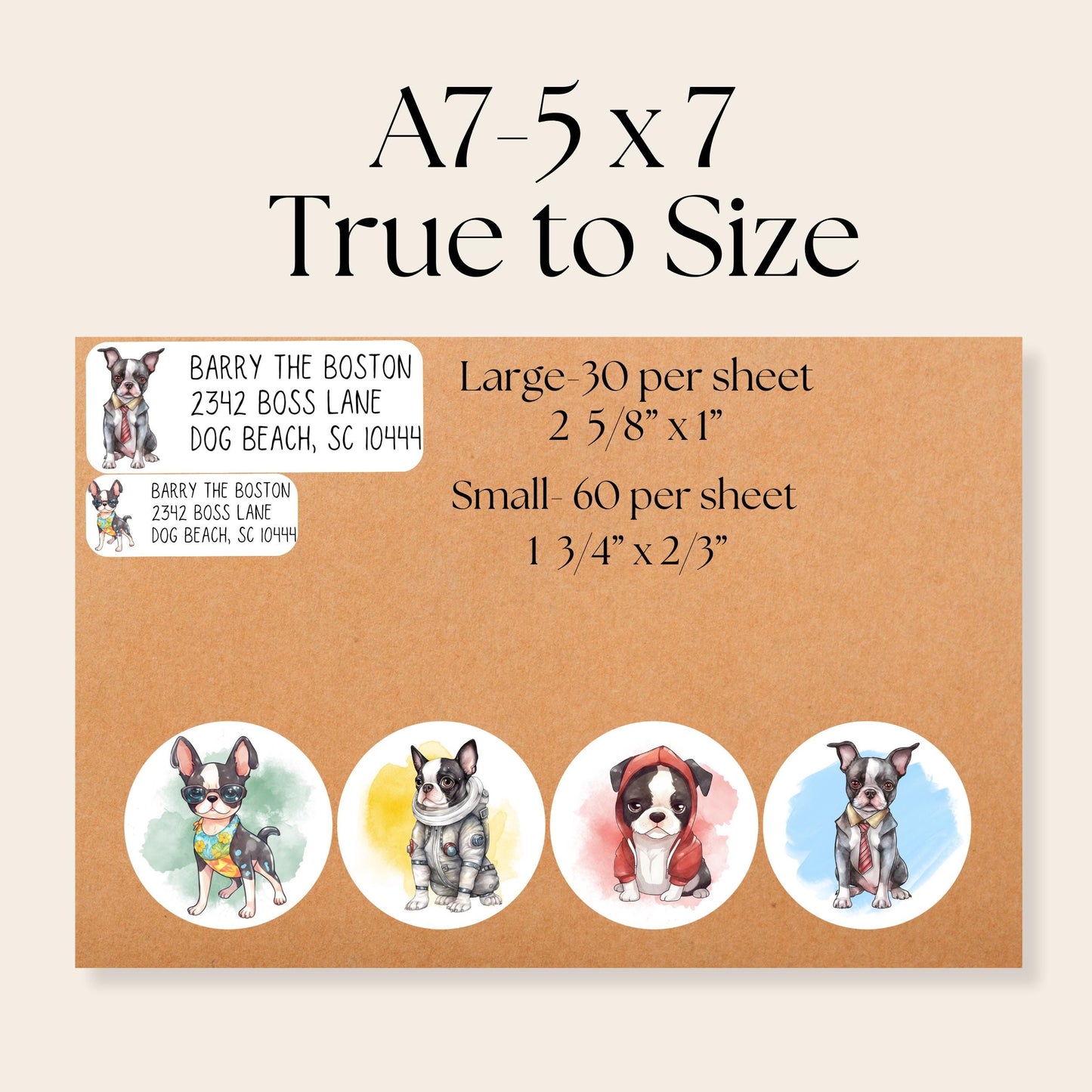 Boston Terrier Return Address Labels with FREE Envelope Seal Stickers β Cute Dog Lover Mailing Stickers - The Pawprint Paperie