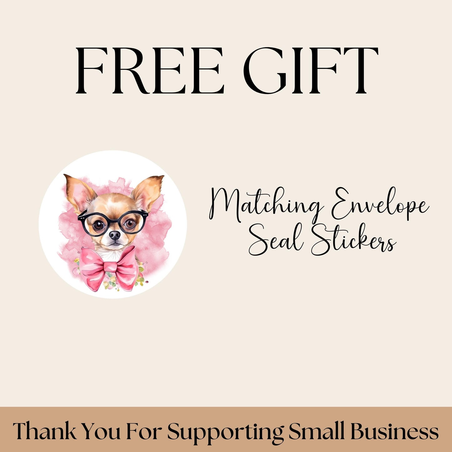 Pretty Chihuahua Dog Return Address Labels FREE Matching Stickers - Coquette Aesthetic Custom Personalized Snail Mail, Gift for Dog Lover - The Pawprint Paperie