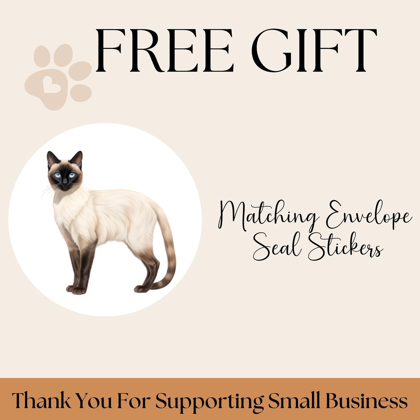 Siamese Cat Return Address Labels + Matching Envelope Seal Stickers - The Pawprint Paperie