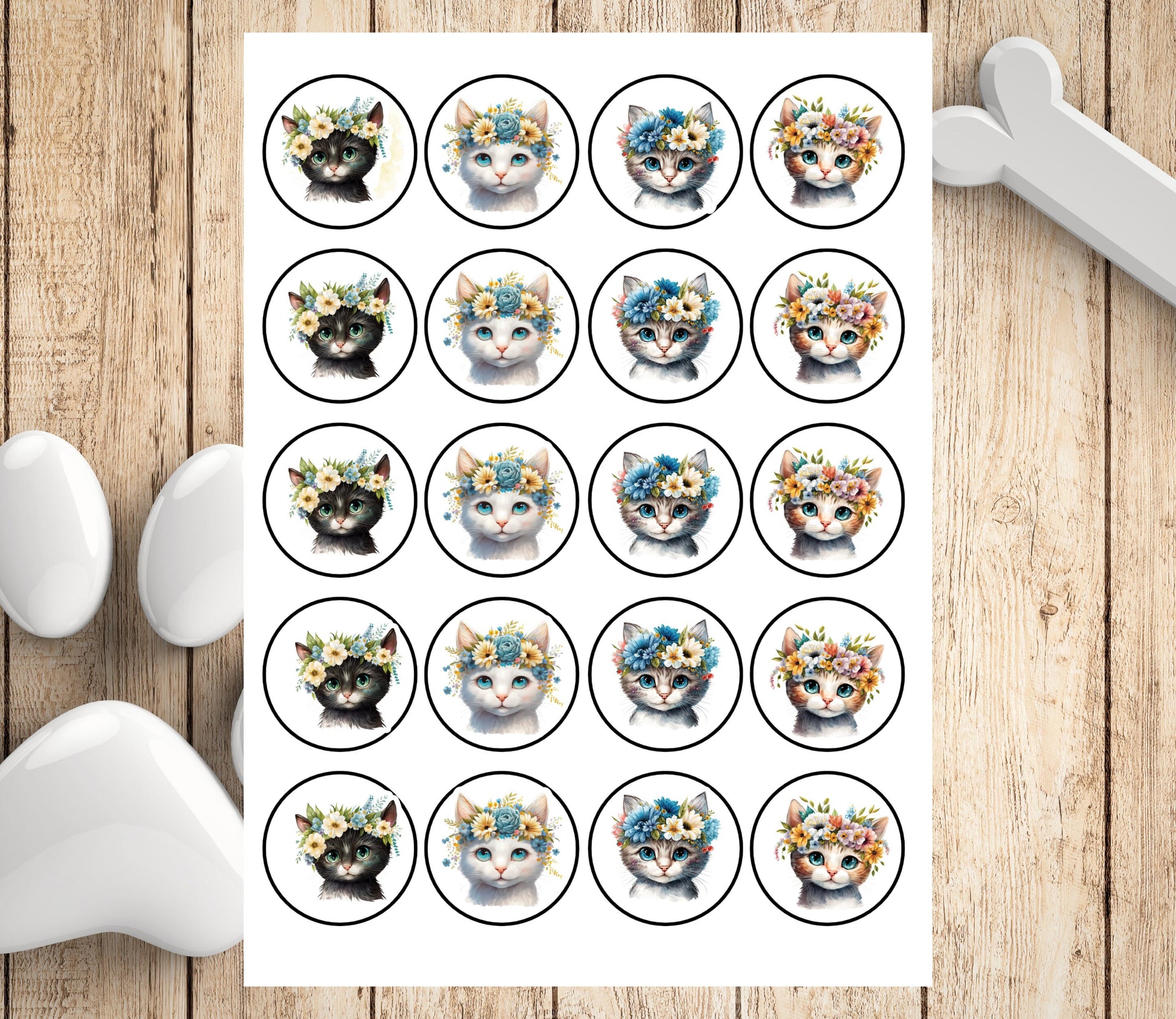 Flower cat return address envelope label - Custom peel and stick mailing sticker - Cat planner sticker - custom address sticker - snail mail - The Pawprint Paperie