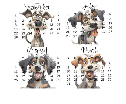 Goofy dogs 2026 stand up calendar for small desk - optional wooden stand - Mini dog calendar-dog lover christmas gift, coworker, friend, mom - The Pawprint Paperie