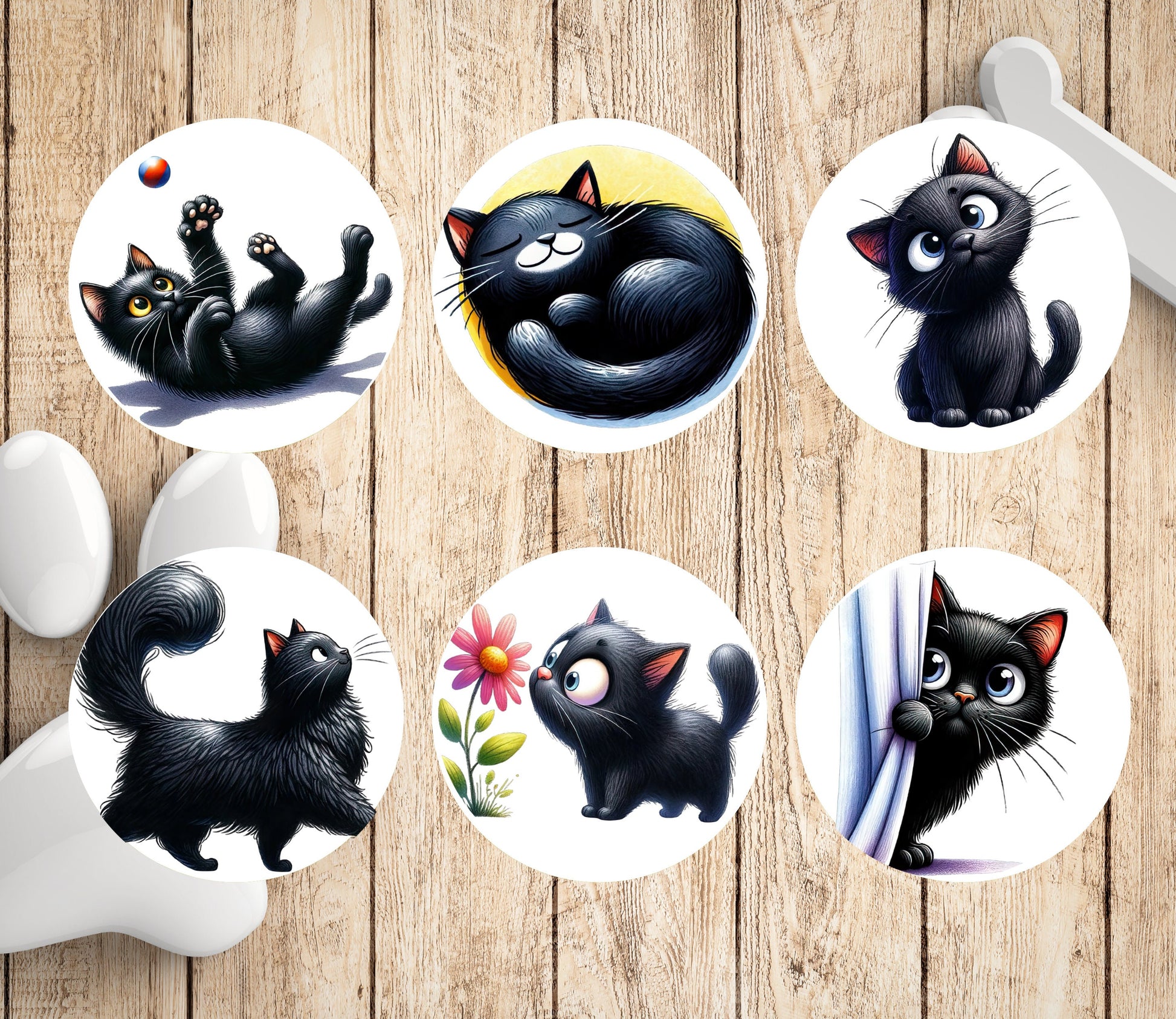 Personalized Funny Black Cats Return Address Labels | photo sticker | envelope addressing | personal sticker label | gift for dog mom - The Pawprint Paperie