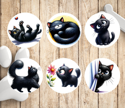 Personalized Funny Black Cats Return Address Labels | photo sticker | envelope addressing | personal sticker label | gift for dog mom - The Pawprint Paperie