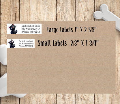 Personalized Funny Black Cats Return Address Labels | photo sticker | envelope addressing | personal sticker label | gift for dog mom - The Pawprint Paperie