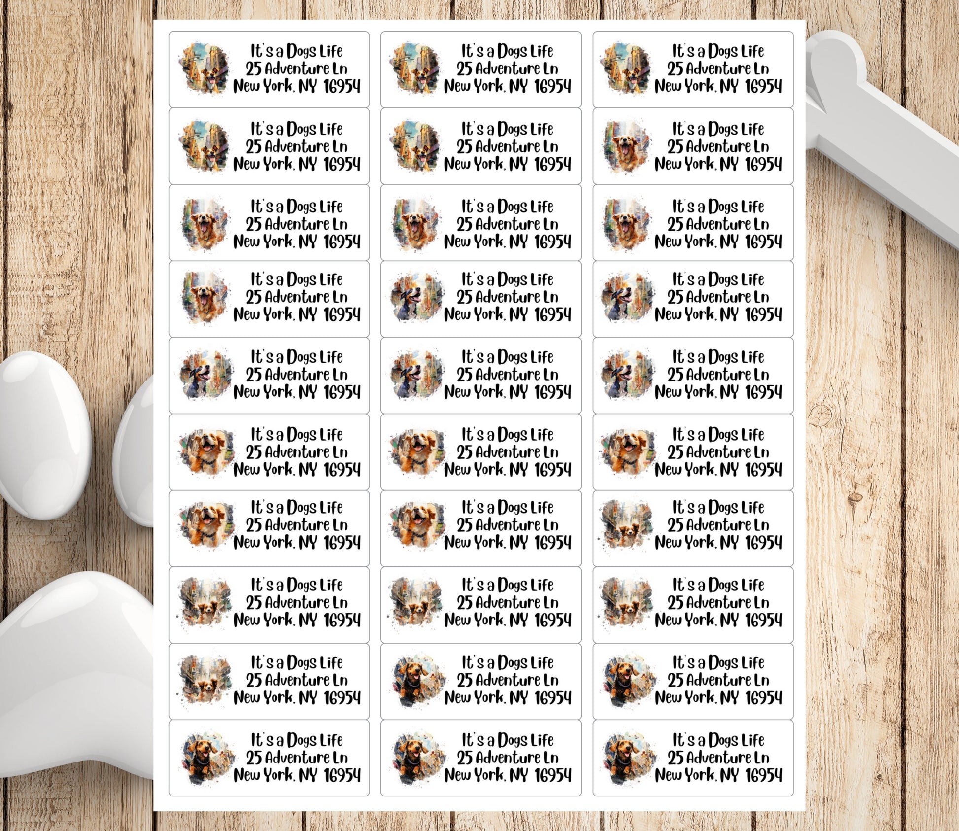 Cute Happy Dog return address labels, Envelope Addressing Supplies, Custom stickers for mailing, Dog mom gift, Stationery set - The Pawprint Paperie