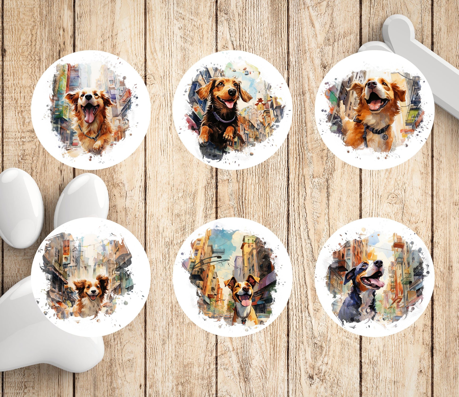 Cute Happy Dog return address labels, Envelope Addressing Supplies, Custom stickers for mailing, Dog mom gift, Stationery set - The Pawprint Paperie