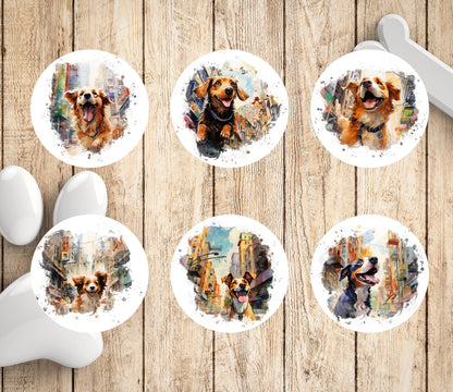 Cute Happy Dog return address labels, Envelope Addressing Supplies, Custom stickers for mailing, Dog mom gift, Stationery set - The Pawprint Paperie