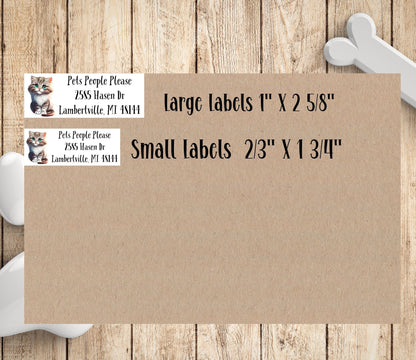 Pretty Cats Return Address Labels, FREE Matching Envelope Seal Stickers, Personalized Cat mom Gift, 6 designs, Black, Siamese, Orange, Tabby - The Pawprint Paperie