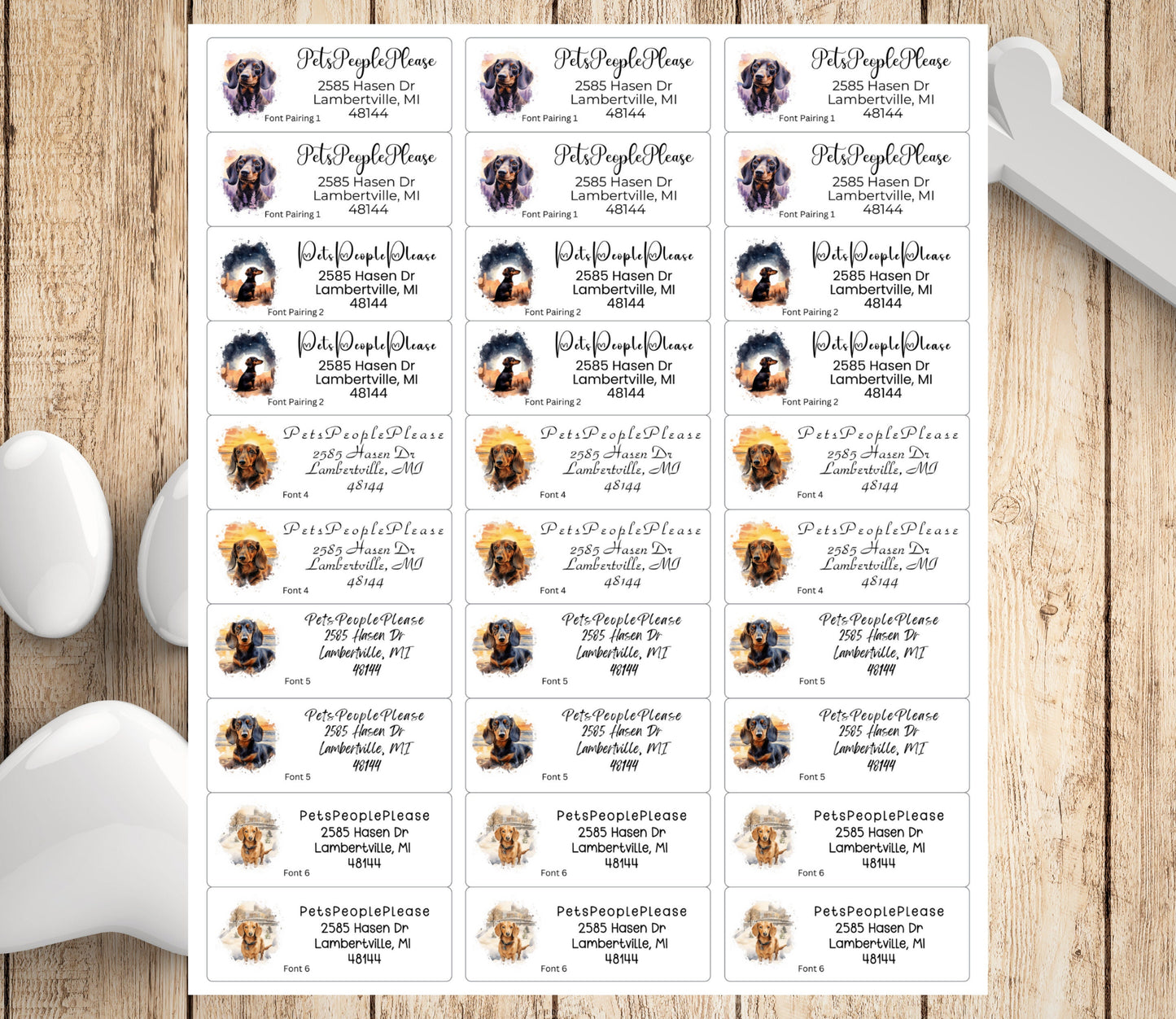 Personalized Dachshund Return Address Labels, FREE Weenie dog stickers, Cute Doxie envelope seals, Wiener dog mom gift, Cute Fun Dog mailing - The Pawprint Paperie