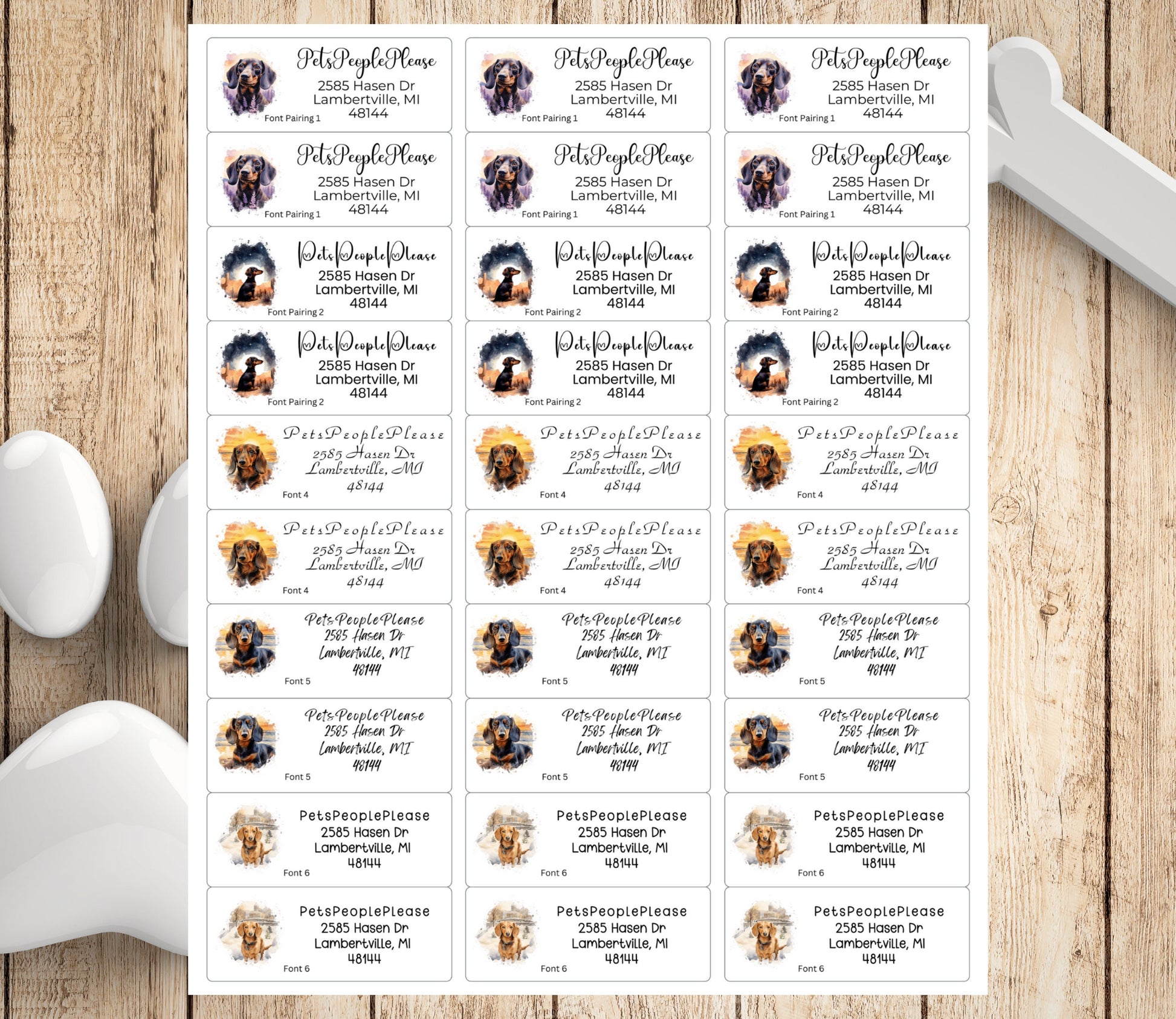 Personalized Dachshund Return Address Labels, FREE Weenie dog stickers, Cute Doxie envelope seals, Wiener dog mom gift, Cute Fun Dog mailing - The Pawprint Paperie