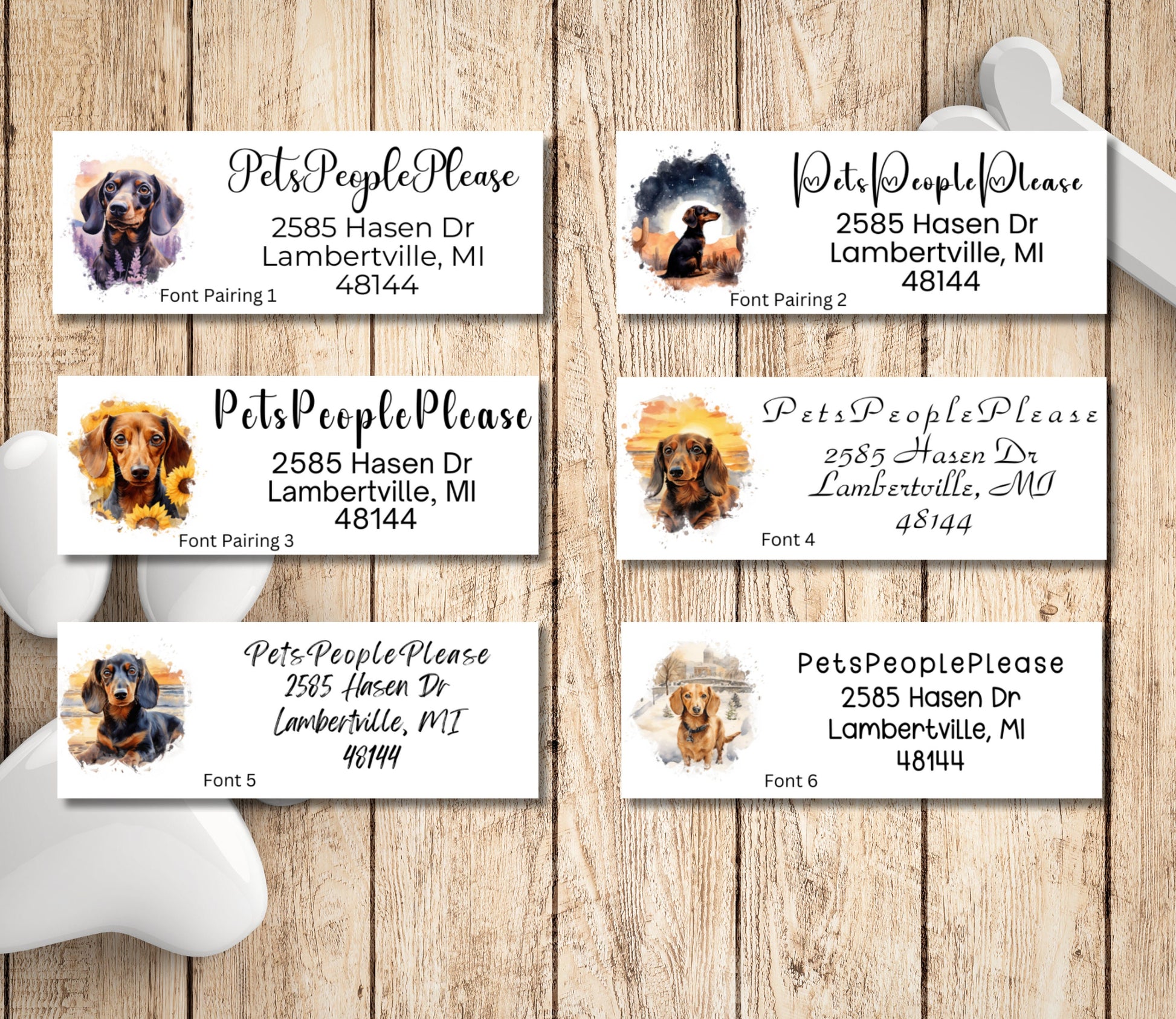 Personalized Dachshund Return Address Labels, FREE Weenie dog stickers, Cute Doxie envelope seals, Wiener dog mom gift, Cute Fun Dog mailing - The Pawprint Paperie
