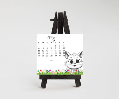 Funny Cat Desk Calendar 2026: Laminated Mini Monthly Calendar - The Pawprint Paperie
