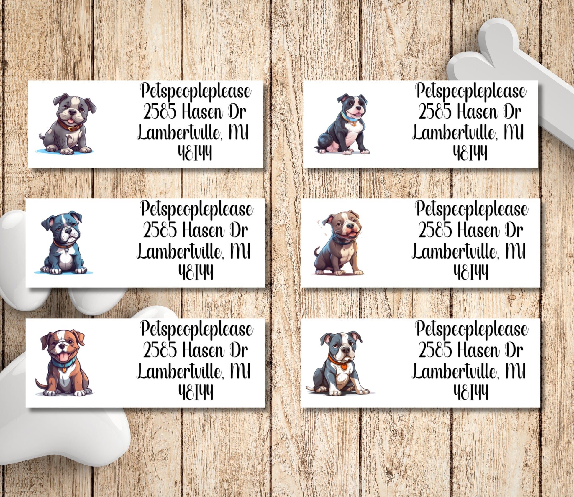 Return Address Label American Bully Dog | Pocket Bully | Peel and Stick Easy to Use | Mailing Letter stickers American Bulldog lover gift - The Pawprint Paperie