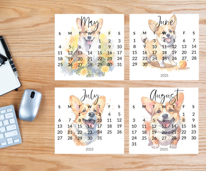 2026 Corgi Small Desk Calendar: Cute Dog Lover Gift - The Pawprint Paperie