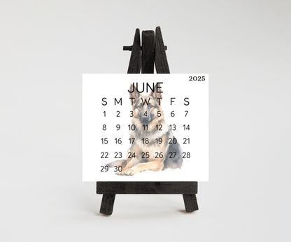 2026 Small Desk German Shephard Calendar, Optional wood display stand, police dog calendar, small office decor, gift for the Shepherd lover - The Pawprint Paperie