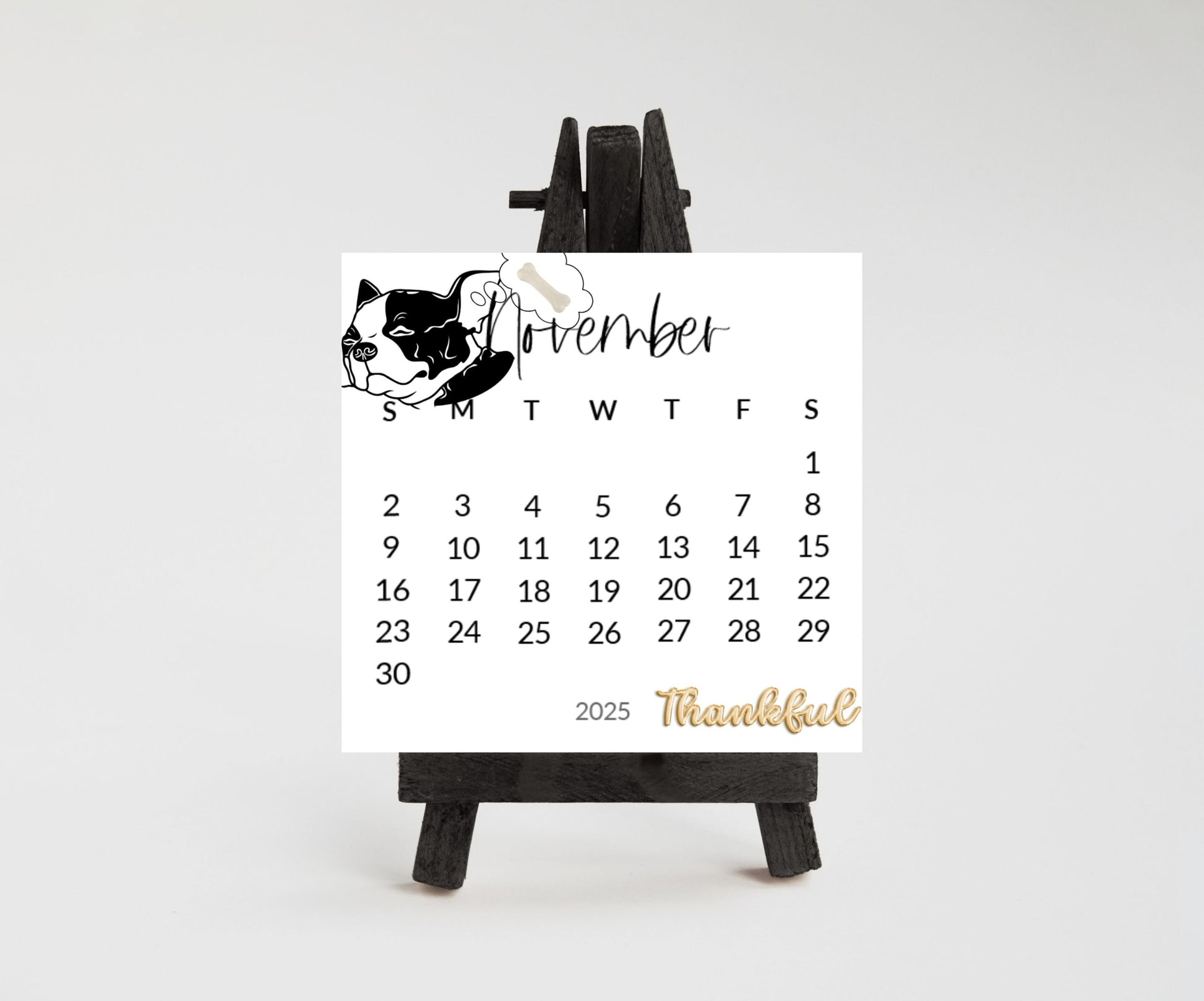 2026 Boston Terrier small desk space stand up calendar - Mini desktop calendar pictures - gift for Boston Terrier -gift for friend -mom - The Pawprint Paperie