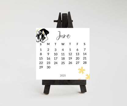 2026 Boston Terrier small desk space stand up calendar - Mini desktop calendar pictures - gift for Boston Terrier -gift for friend -mom - The Pawprint Paperie