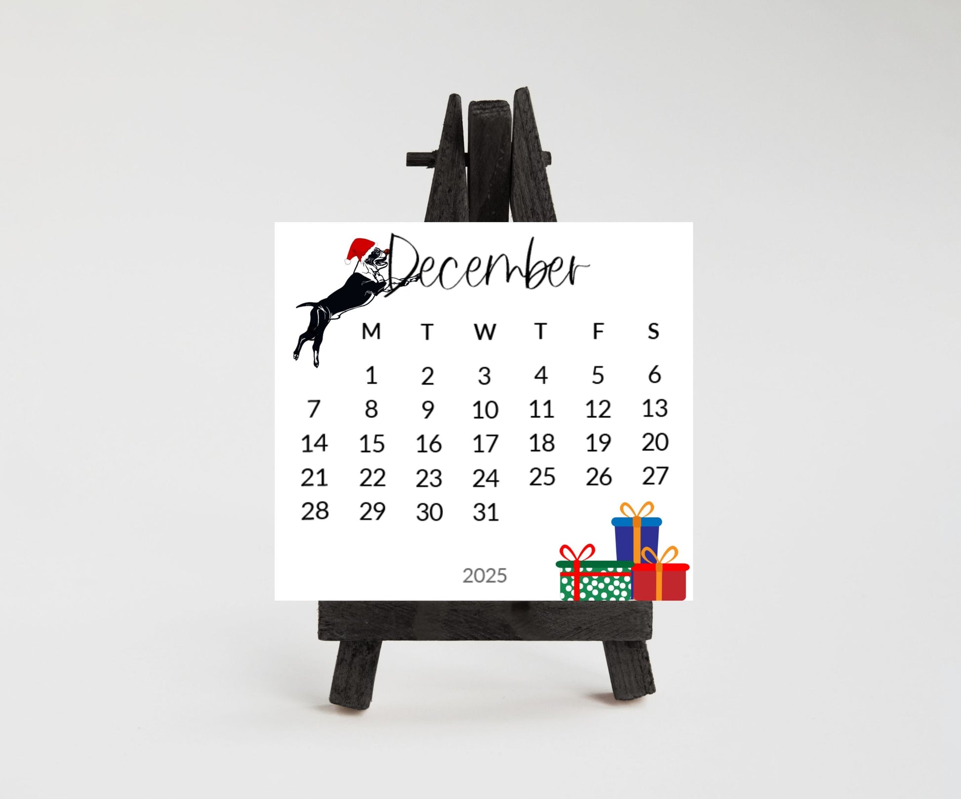 2026 Boston Terrier small desk space stand up calendar - Mini desktop calendar pictures - gift for Boston Terrier -gift for friend -mom - The Pawprint Paperie