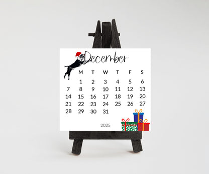2026 Boston Terrier small desk space stand up calendar - Mini desktop calendar pictures - gift for Boston Terrier -gift for friend -mom - The Pawprint Paperie