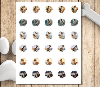 Return Address Label Stickers Sheltie | Peel and Stick Mailing Address Labels | Shetland Sheepdog envelope seal stickers - Dog Lover Gift - The Pawprint Paperie
