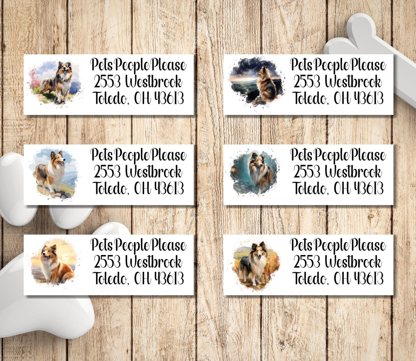 Return Address Label Stickers Sheltie | Peel and Stick Mailing Address Labels | Shetland Sheepdog envelope seal stickers - Dog Lover Gift - The Pawprint Paperie