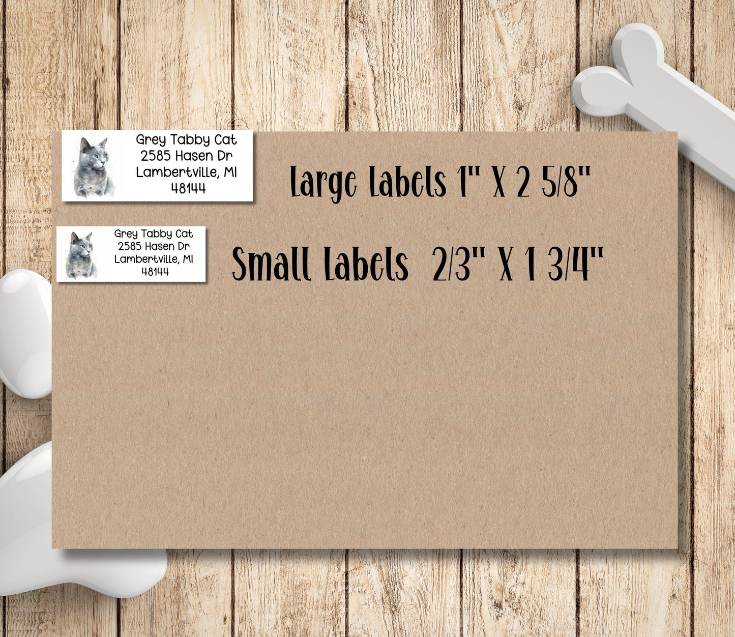 Grey Tabby Cat Return Address Labels – Custom Mailing Stickers with FREE Matching Envelope Seals – Cat Lover Gift, Cat Mom Stationery - The Pawprint Paperie