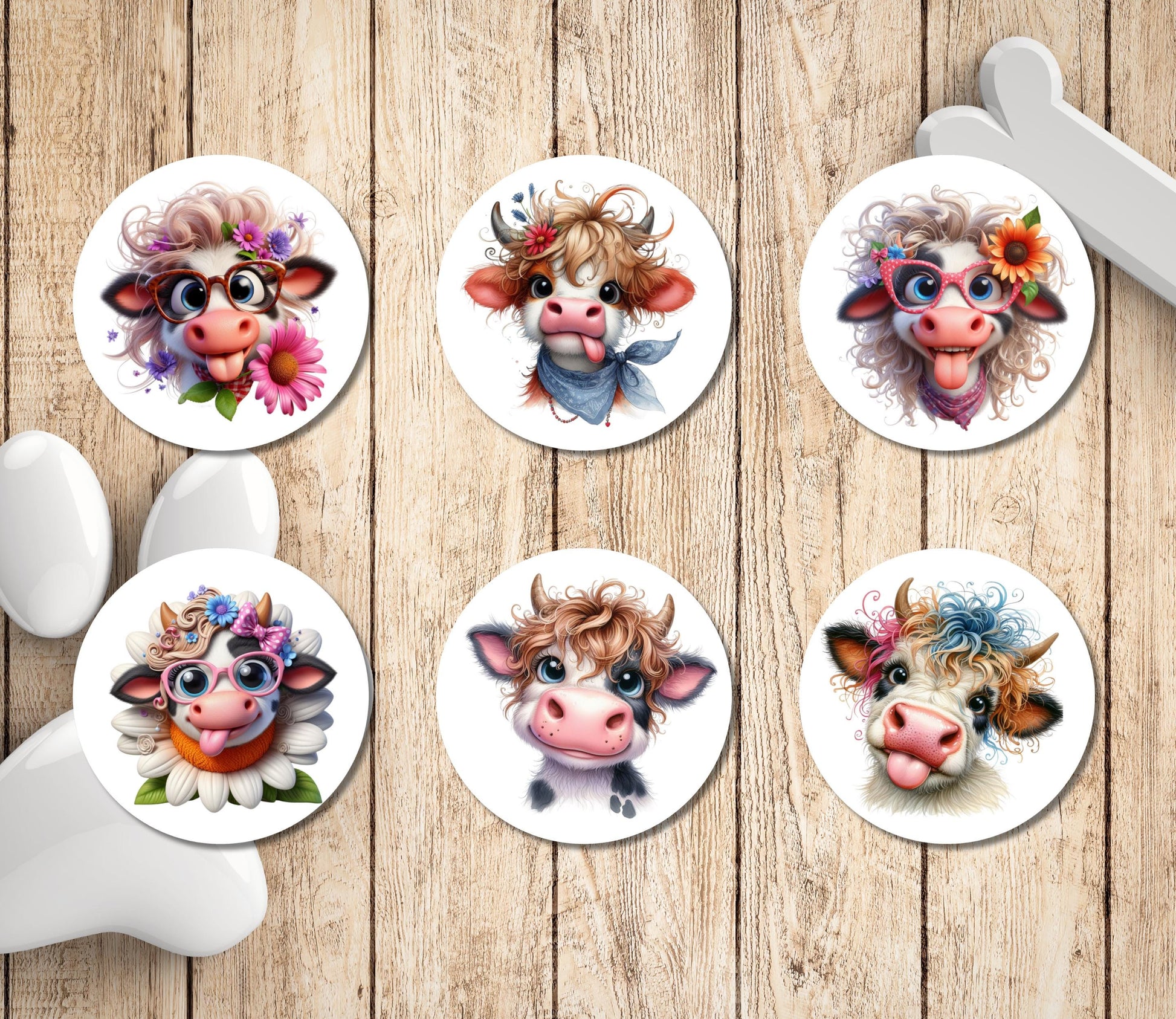 Funny Cow Return Address Label, Custom Mailing Labels Personalized, FREE Matching Letter Seal Sticker, Silly Dairy Farm Animals, Cow Lovers - The Pawprint Paperie