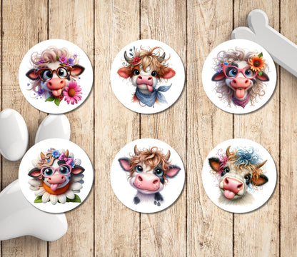 Funny Cow Return Address Label, Custom Mailing Labels Personalized, FREE Matching Letter Seal Sticker, Silly Dairy Farm Animals, Cow Lovers - The Pawprint Paperie