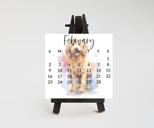 2026 Doodle Dog Mini Desk Calendar: Cockapoo, Labradoodle Optional Easel Stand - The Pawprint Paperie