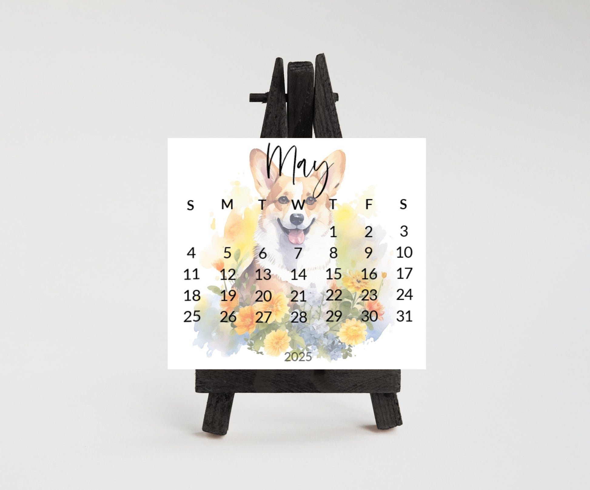 2026 Corgi Small Desk Calendar: Cute Dog Lover Gift - The Pawprint Paperie