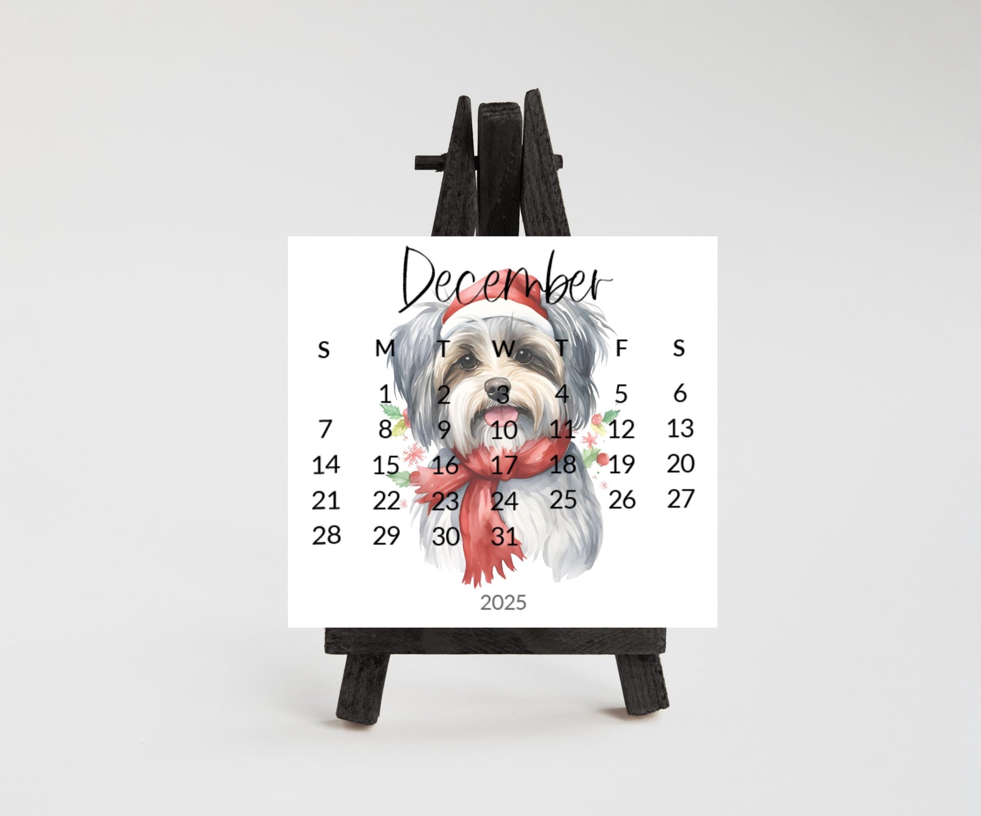 2026 Calendar Havanese small desk space stand up calendar-Desktop or tabletop calendar-gift Havanese lover mom - The Pawprint Paperie