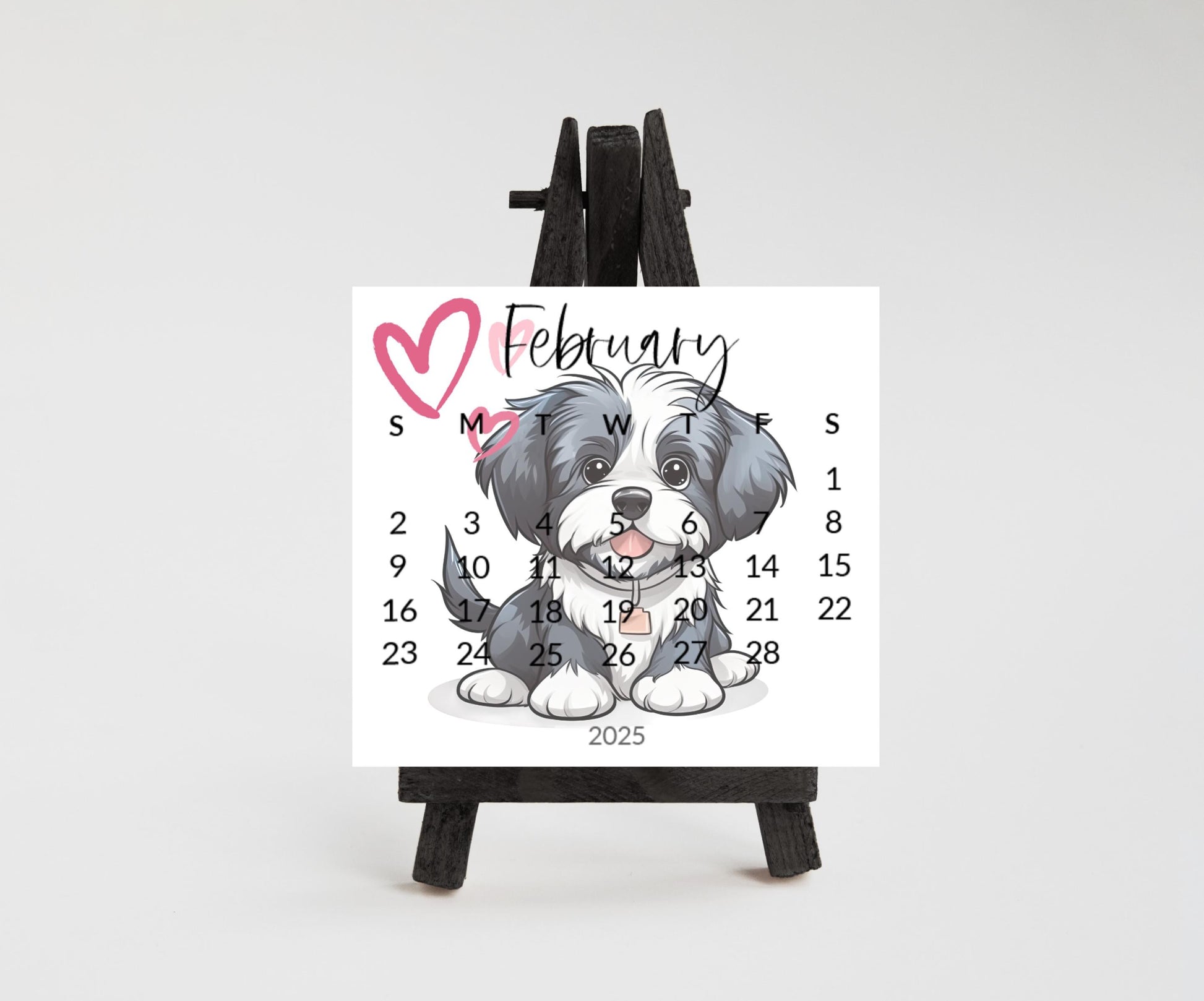 2026 Calendar Havanese small desk space stand up calendar-Desktop or tabletop calendar-gift Havanese lover mom - The Pawprint Paperie
