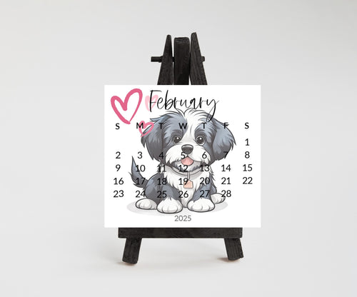 2026 Calendar Havanese small desk space stand up calendar-Desktop or tabletop calendar-gift Havanese lover mom - The Pawprint Paperie