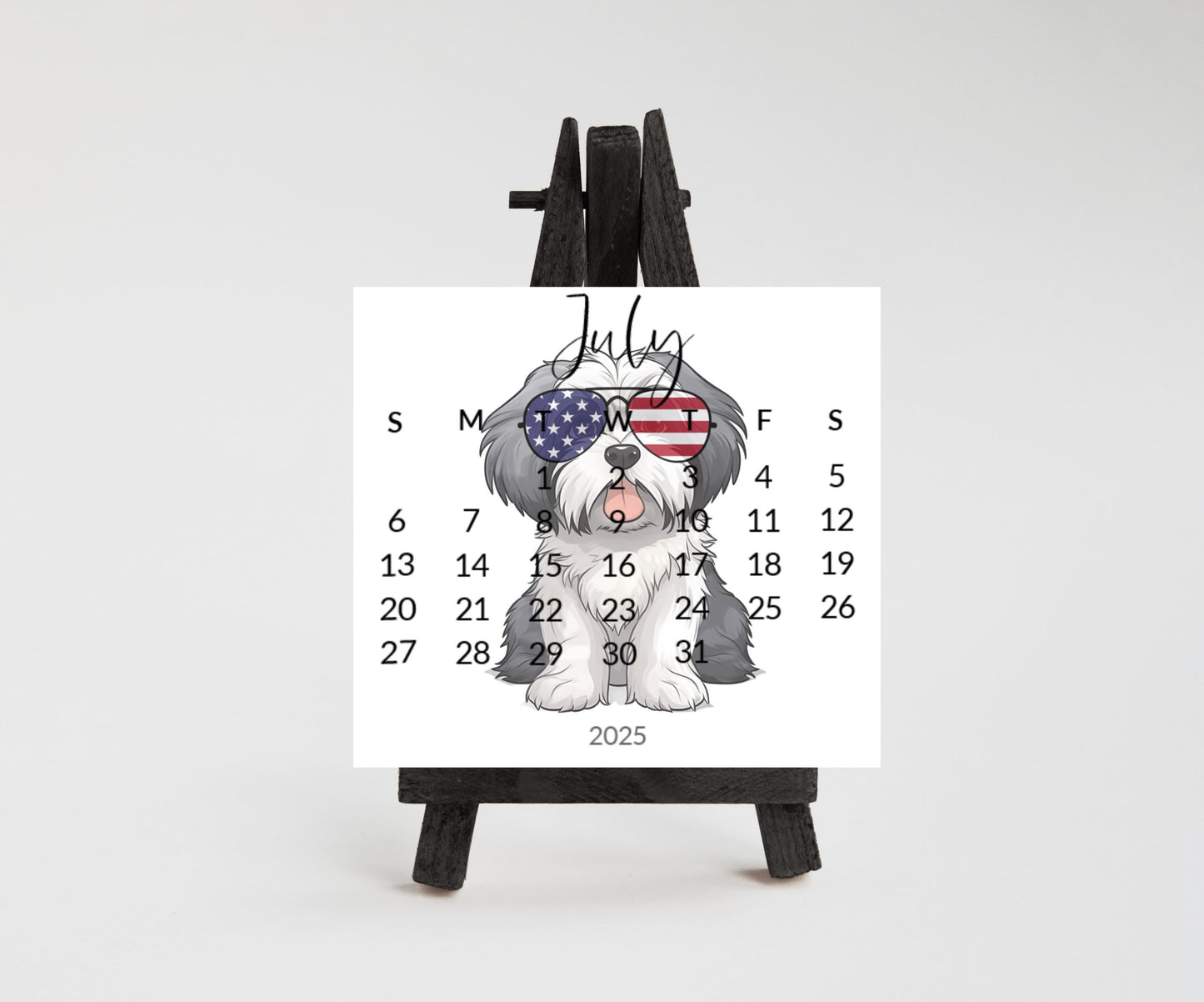 2026 Calendar Havanese small desk space stand up calendar-Desktop or tabletop calendar-gift Havanese lover mom - The Pawprint Paperie
