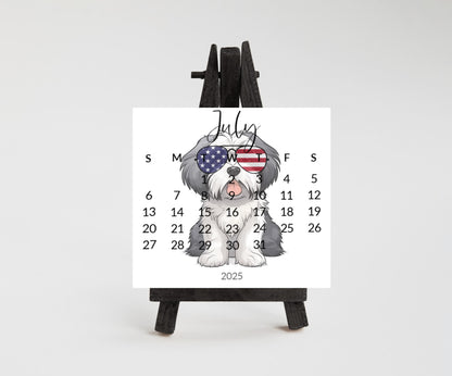 2026 Calendar Havanese small desk space stand up calendar-Desktop or tabletop calendar-gift Havanese lover mom - The Pawprint Paperie