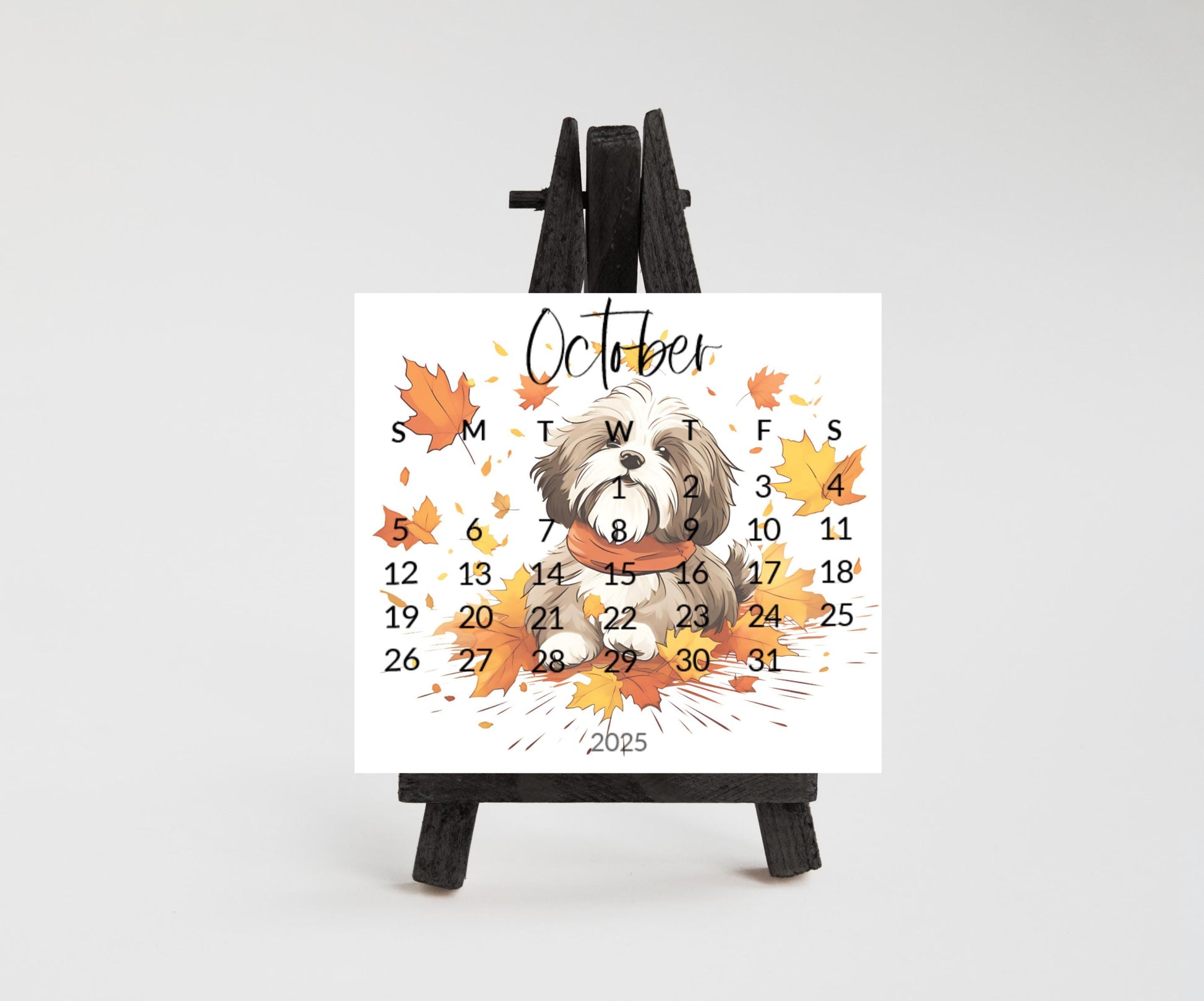 2026 Calendar Havanese small desk space stand up calendar-Desktop or tabletop calendar-gift Havanese lover mom - The Pawprint Paperie