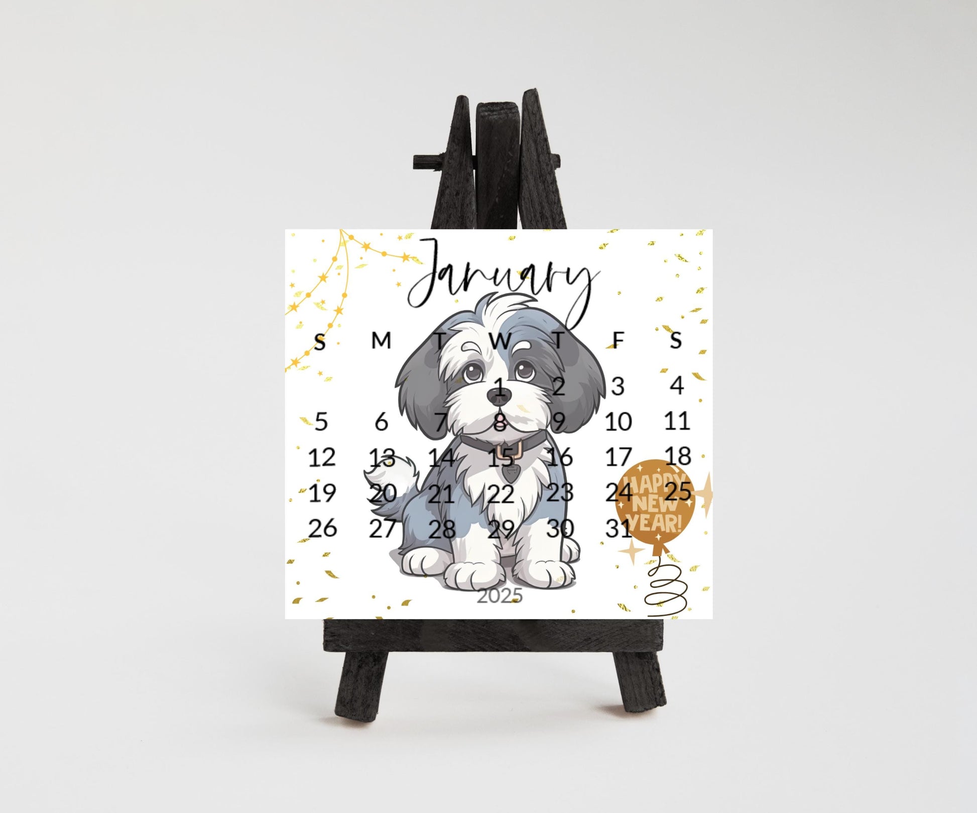 2026 Calendar Havanese small desk space stand up calendar-Desktop or tabletop calendar-gift Havanese lover mom - The Pawprint Paperie
