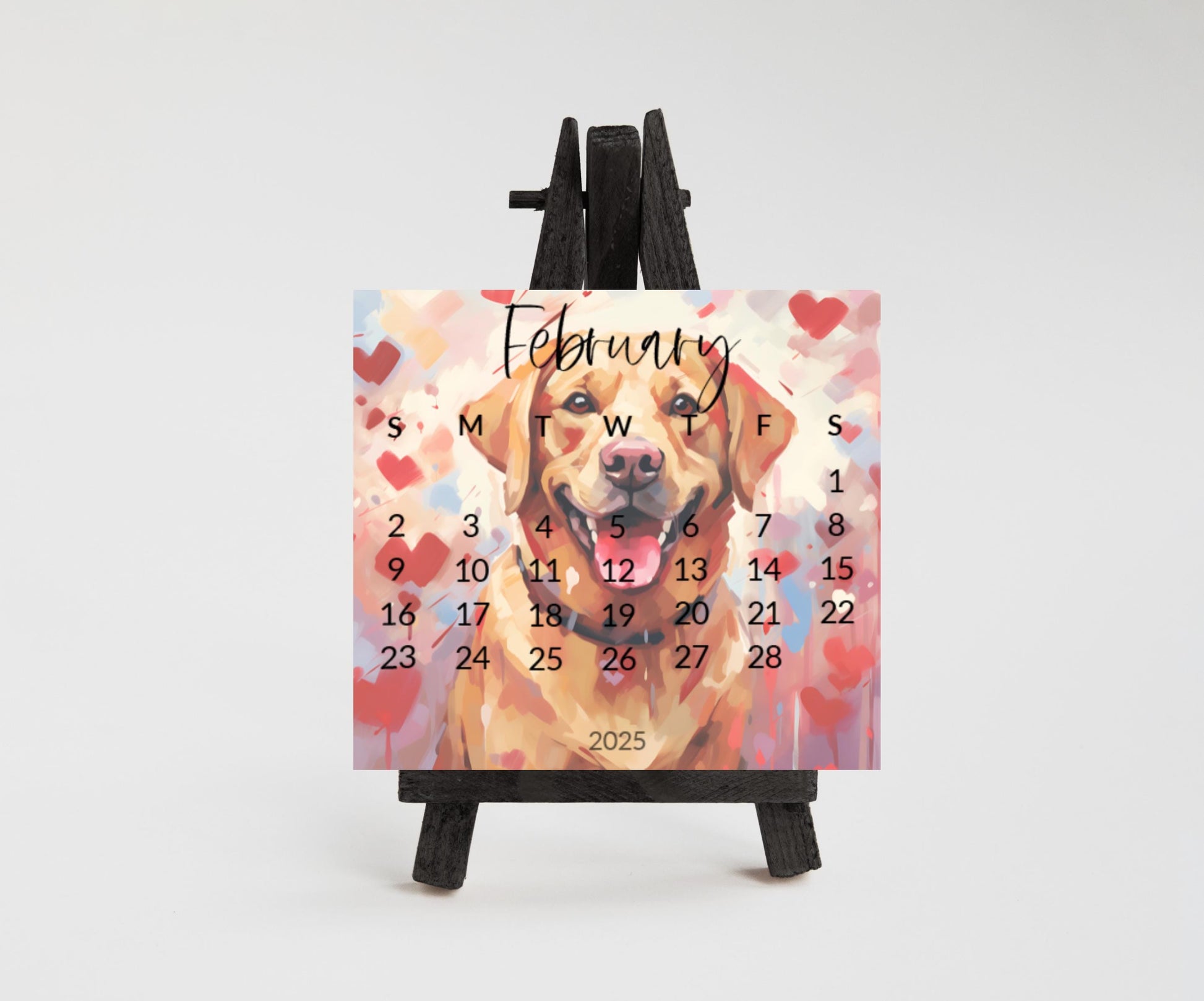 2026 Labrador Retriever small desk mini calendar - Standing desk dog calendar for desktop/tabletop - Birthday gift for the Lab mom or dad - The Pawprint Paperie