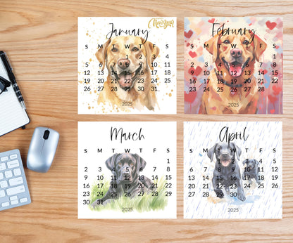 2026 Labrador Retriever small desk mini calendar - Standing desk dog calendar for desktop/tabletop - Birthday gift for the Lab mom or dad - The Pawprint Paperie